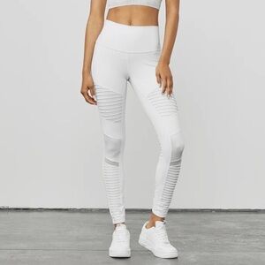 ALO Yoga White Moto leggings